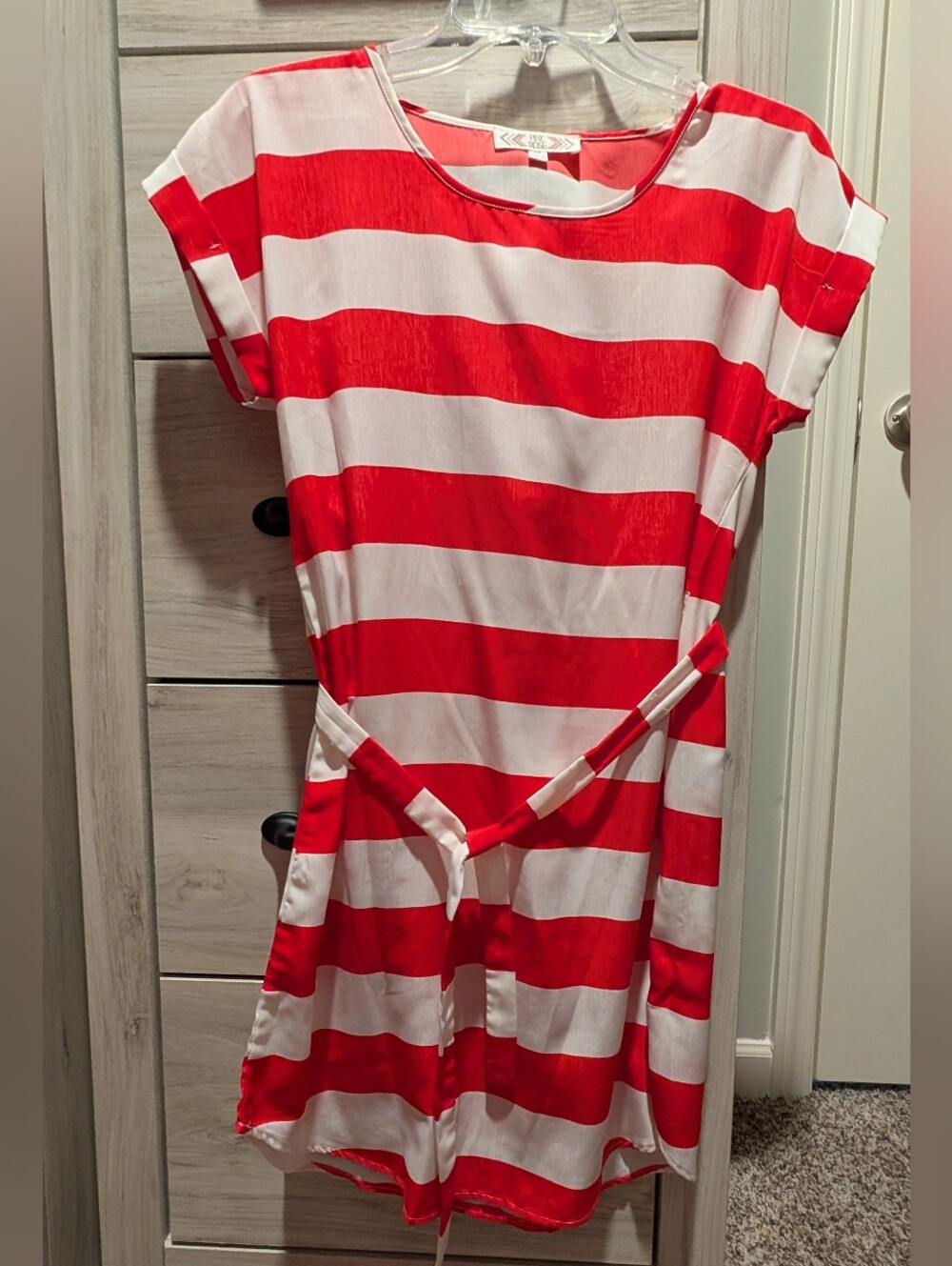 3/$30 💜 Pink Rose Size Small Striped Mini Dress